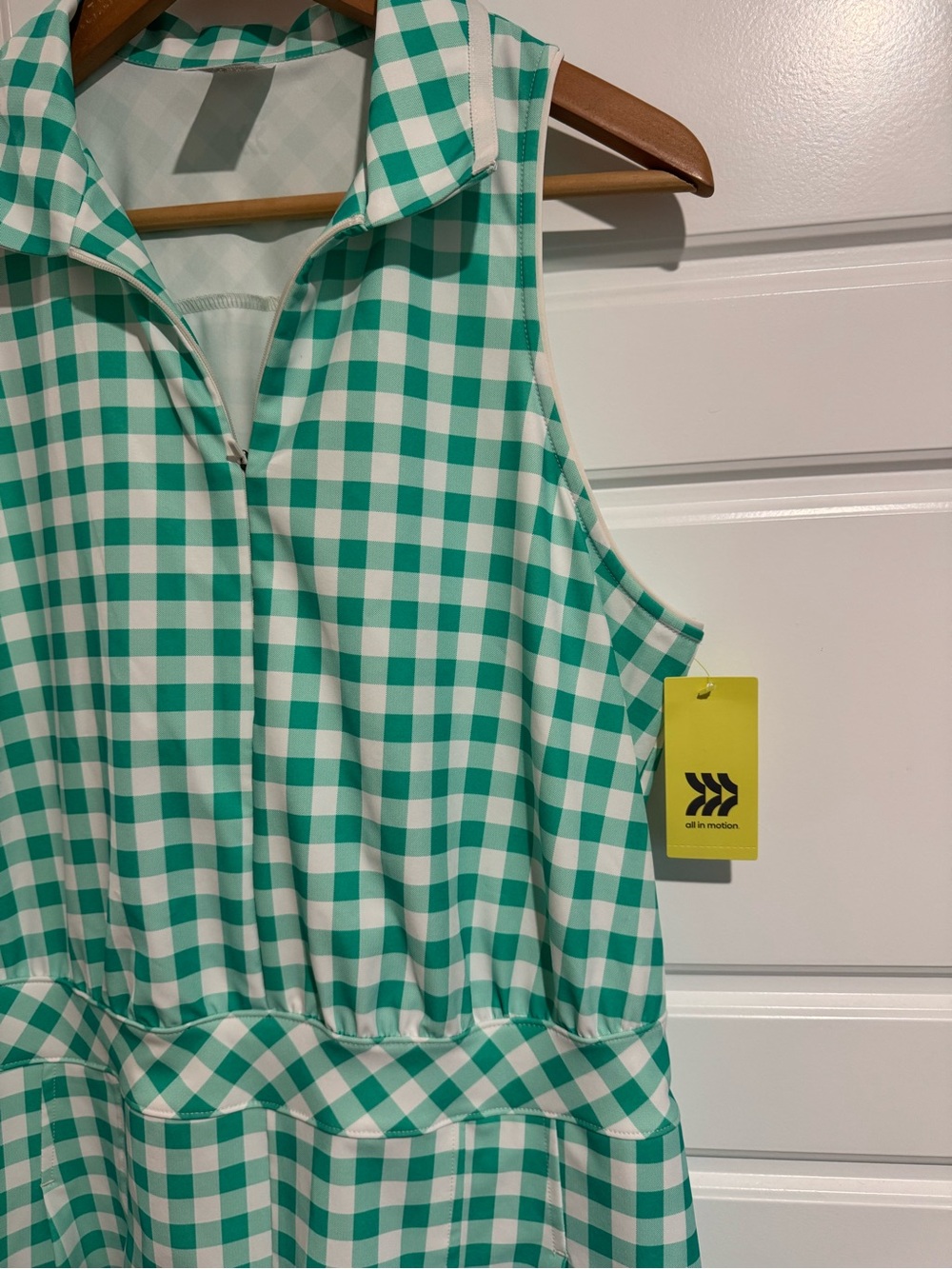 all in motion Green Gingham Sleeveless Romper - Picture 4 of 4